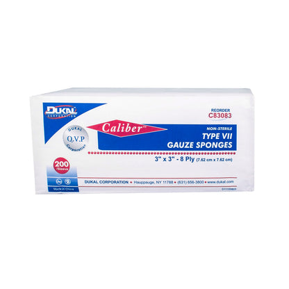 Type VII Gauze, Non-Sterile, 3" x 3", 8-ply
