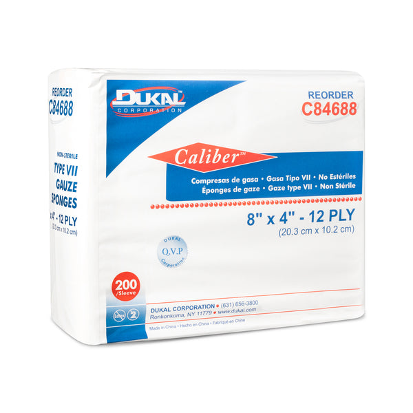 Type VII Gauze, Non-Sterile, 4" x 8", 12-ply