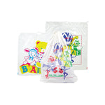 Drawstring Bag, Child Design, white, 4-color design, 18"x 20.5" (+7"), 1.5 mil.