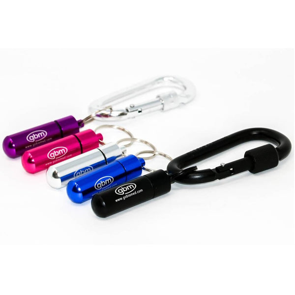 GBM Med Secure Pill Keychain with Locking Carabiner