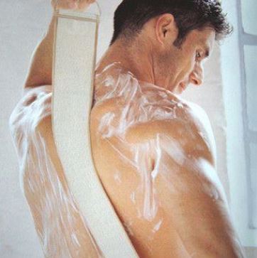 GBM Asheva Natural Loofah Strap, Exfoliating Back Scrubber