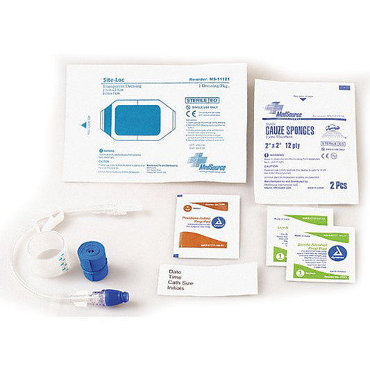 MedSource - I.V. Start Kit with Site-Loc Transparent Dressing, 8″ ext Set