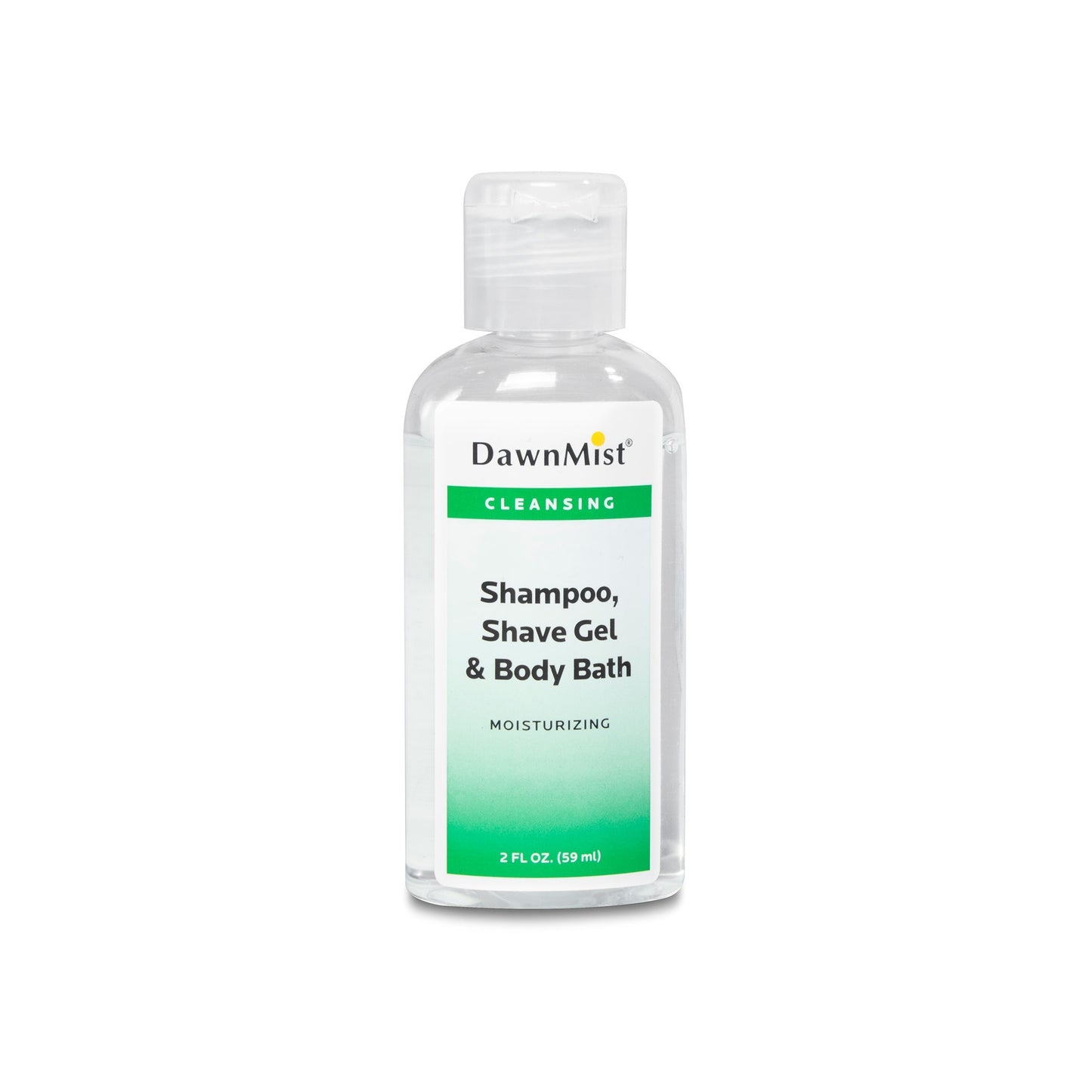 DawnMist® Shampoo/Shave Gel/Body Wash, 2 oz. clear bottle w/ dispensing cap