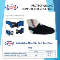 GBM - Cast Sock - Heavy-Duty Non-Slip Adjustable Closed Toe Cast Cover, Fits Virtually Any Leg, Ankle, or Foot Cast