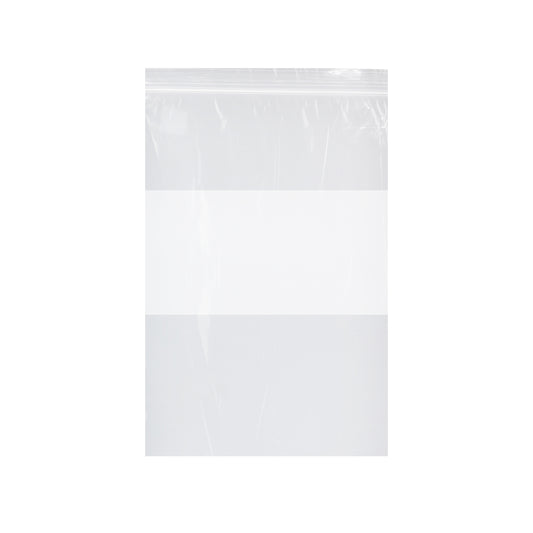 Dawn Mist - Clear Zip Re-closable Bags w/ White Block, 2mil