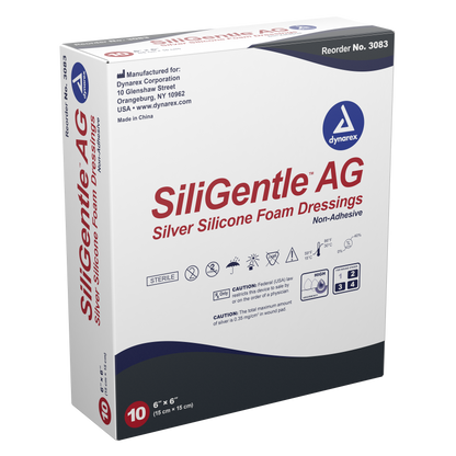 SiliGentle AG Silver Silicone Foam Dressing