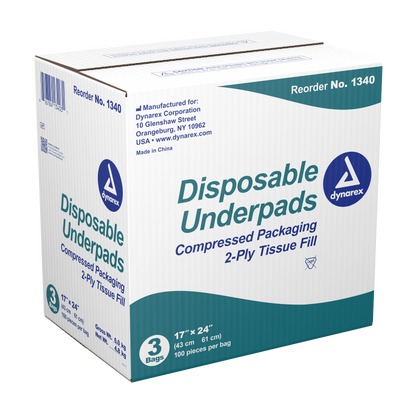 Dynarex - Disposable Underpads, 17 x 24 - Tissue Fill (2 ply)