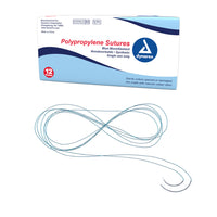 Dynarex - Polypropylene Sutures-Non Absorbable-Synthetic Blue, 5-0,C3 Needle, 18", 12/box