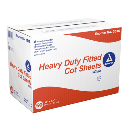 Dynarex - Heavy Duty Fitted Cot Sheet, 30" x 83"