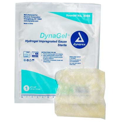 DynaGel Hydrogel Impregnated Gauze Dressing - 4"x4"