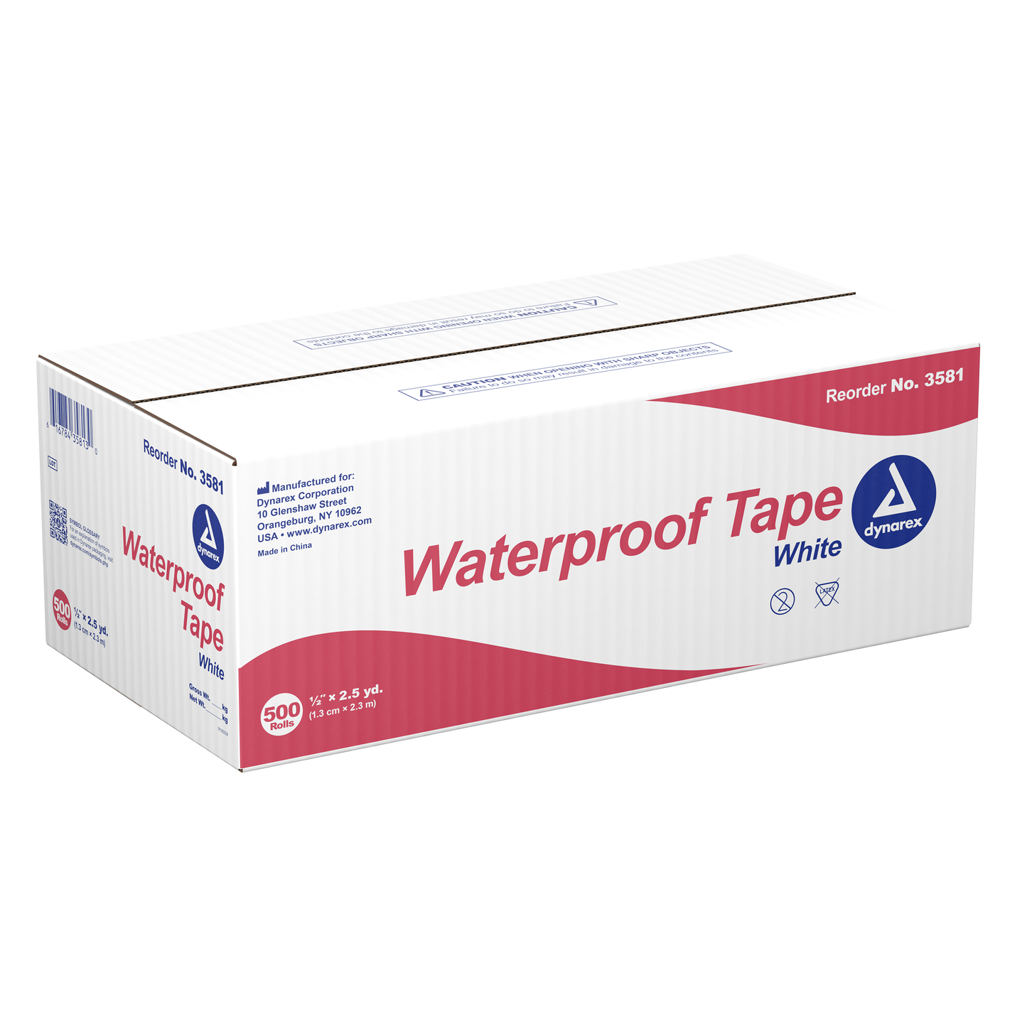 Dynarex - Waterproof Adhesive Tape 1/2" x 2.5yds