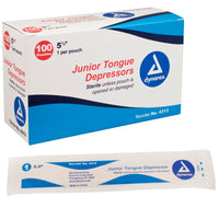 Dynarex - Junior Tongue Depressors, Sterile 5 1/2", Wood