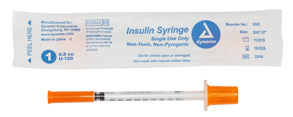 Dynarex - Insulin Syringe N/S - Individual Wrapped - .5cc