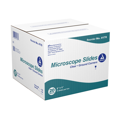 Dynarex - Microscope Slides, Corner Grounded, 3" x 1" x 1mm