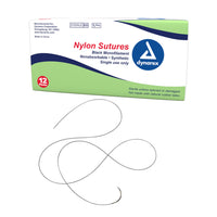 Dynarex - Nylon Sutures-Non Absorbable-Synthetic Black, 3-0, C7 Needle, 18", 12/box