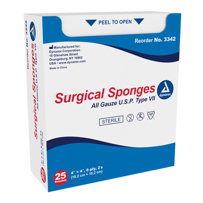Dynarex - Surgical Gauze Sponge Sterile 2's 4"x 4"  8 Ply