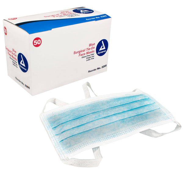 Dynarex - Surgical Face Mask - with Ties Blue
