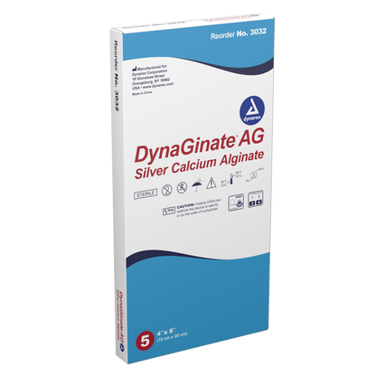 DynaGinate AG Silver Calcium Alginate Dressing - 4"x8"