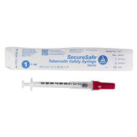 SecureSafe Tuberculin Safety Syringe - 1cc - 26G, 3/8" needle