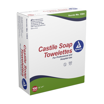 Dynarex - Castile Soap Towelettes, 5" x 7"