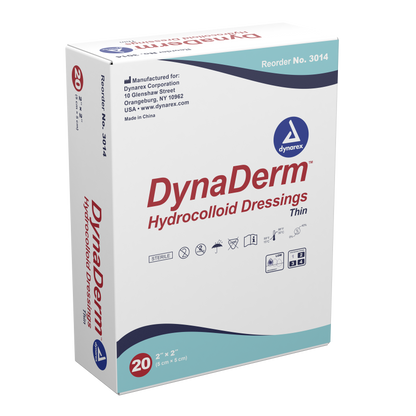 DynaDerm Hydrocolloid Dressing - Thin - 2"x2"