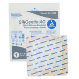 SiliGentle AG Silver Silicone Bordered Foam Dressing