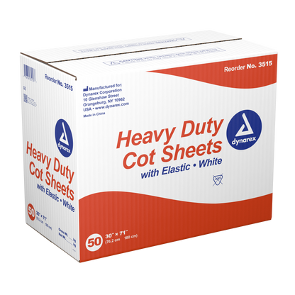 Dynarex - Heavy Duty Cot Sheet w/elastic, 30" x 71"