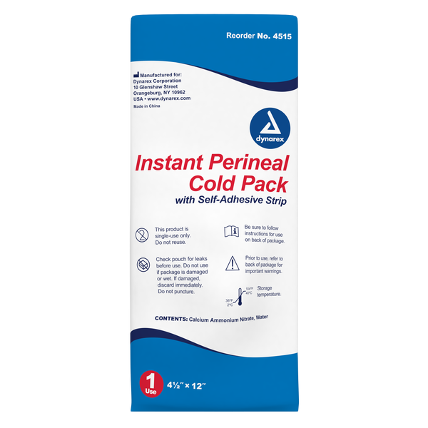 Dynarex - Perineal Instant Cold Pack with self adhesive strip, 4 1/2" x 12"