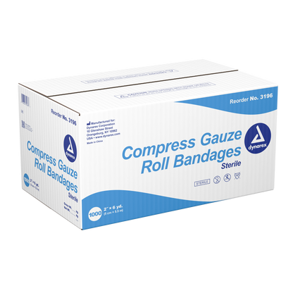 Dynarex - Compress Gauze Roll Bandage, 2" x 6 yds, Case of 1000