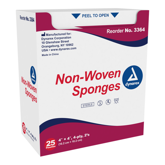 Dynarex - Non-Woven Sponge Sterile 2's 4"x 4" 4 Ply