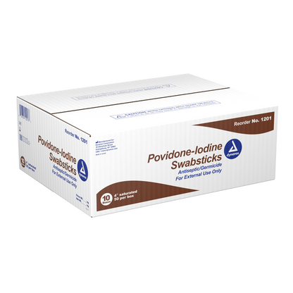 Dynarex - Povidone-Iodine Swabsticks, 1 swabstick per packet