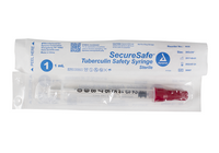 SecureSafe Tuberculin Safety Syringe - 1cc - 26G, 3/8" needle