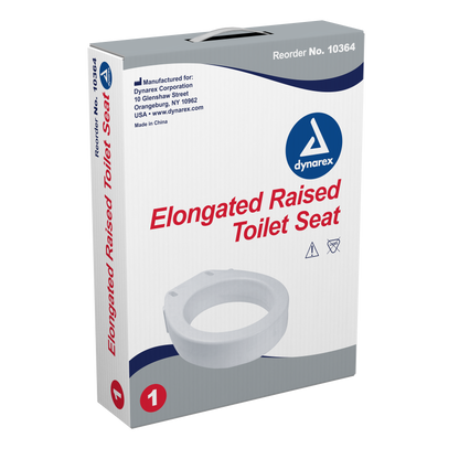 Dynarex - Elongated Raised Toilet Seat without Arms