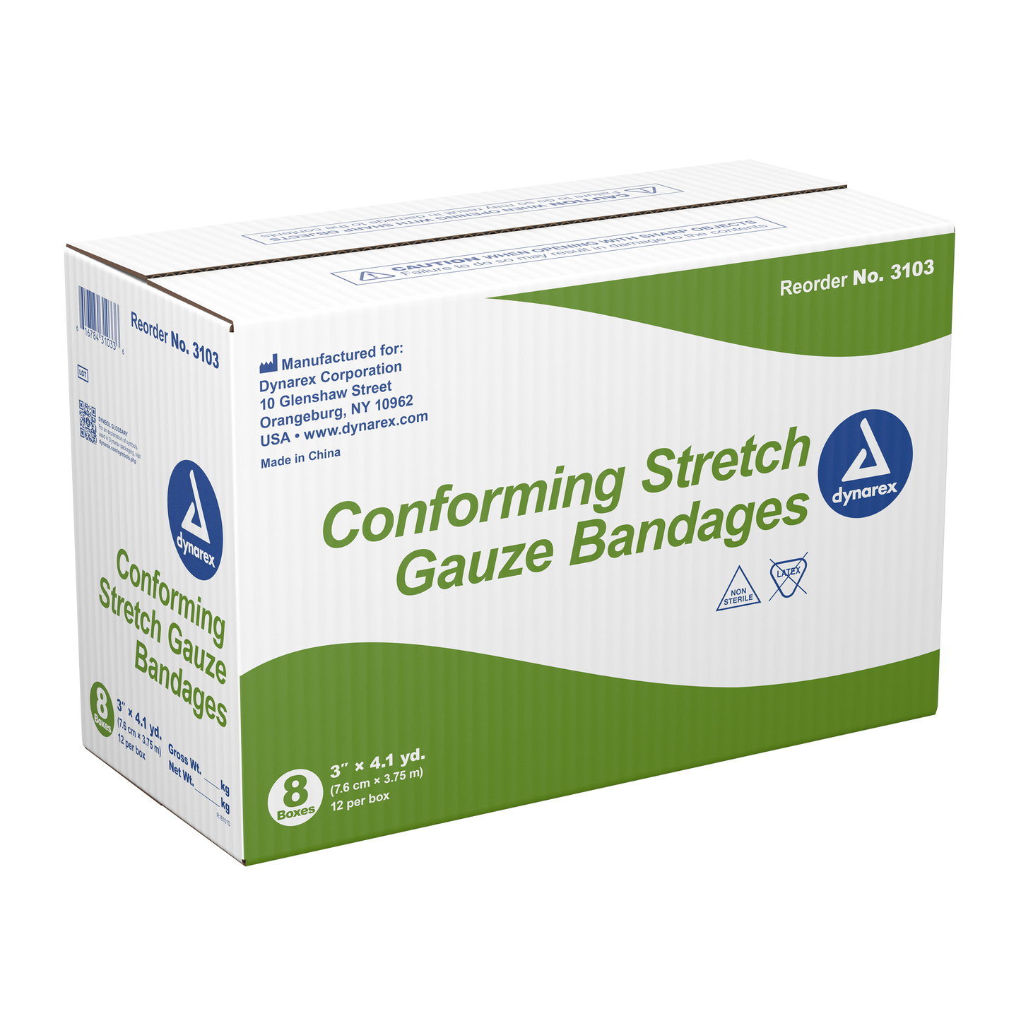 Dynarex - Stretch Gauze Bandage Roll - 3", Non-sterile