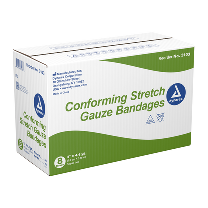 Dynarex - Stretch Gauze Bandage Roll - 3", Non-sterile