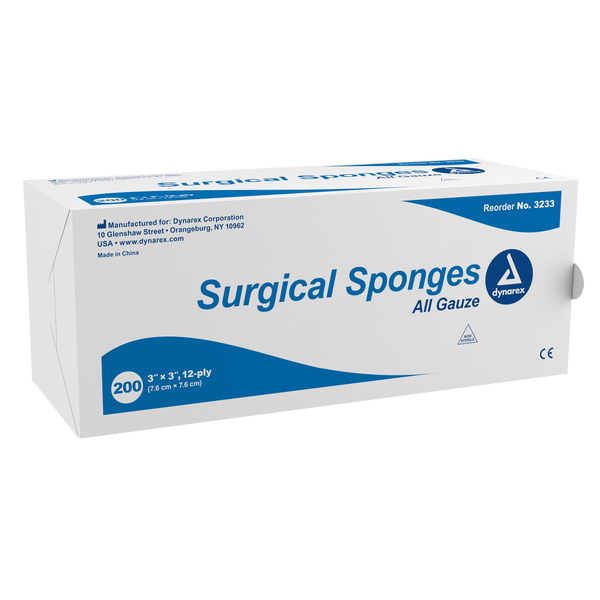 Dynarex - Surgical Gauze Sponge 3"x 3" 12 Ply