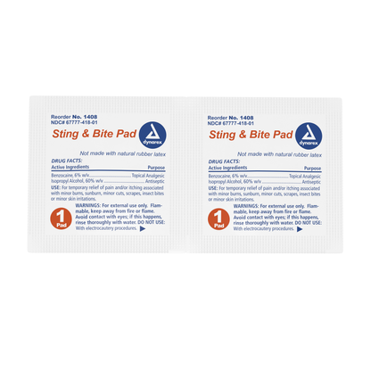 Dynarex - Sting & Bite Pad, Bulk Pack, 3000/case