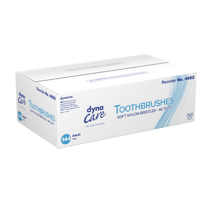 Dynarex - Toothbrushes, Soft Nylon Bristles - 46 Tuft Teal