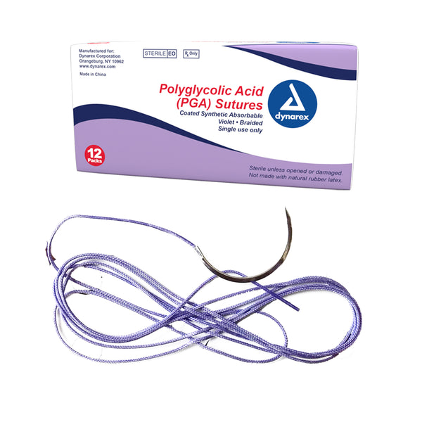 Braided (PGA) Suture-Absorbable-Synthetic, Violet, 4-0 , C6 needle, 30", 12 per Box