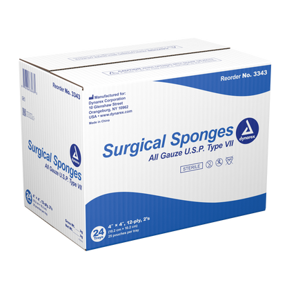Dynarex - Surgical Gauze Sponge Sterile 2's 4"x 4" 12 Ply