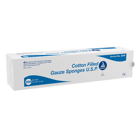 Dynarex - Cotton Filled Gauze Sponge, 2"x 2" (Exodontia Sponge)