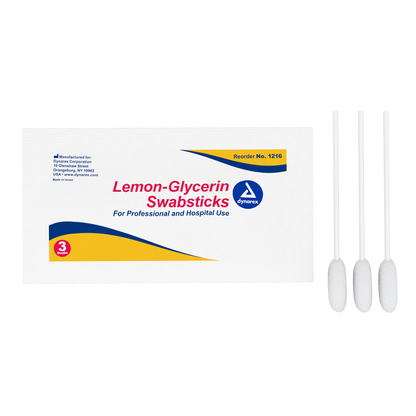 Dynarex - Lemon-Glycerin Swabsticks, 3 swabsticks per packet