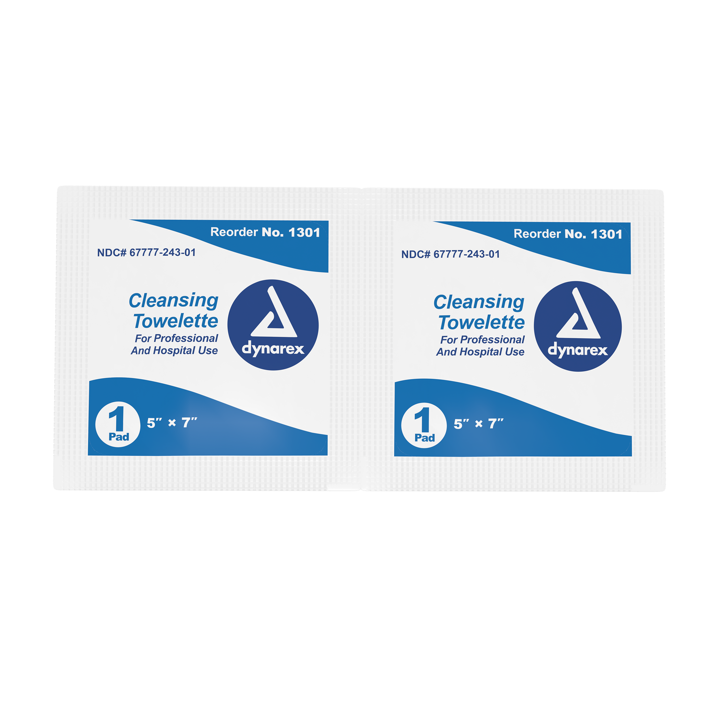 Dynarex - Cleansing Towelettes, 5" x 7", 10 Packs of 100 per Case (1000 Towels)