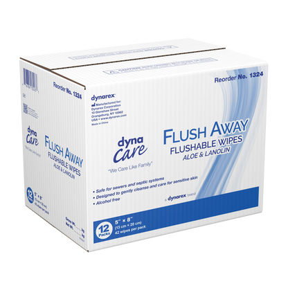 Dynarex - Flushable Wipes (Junior) Flow Pack, 5" x 8"