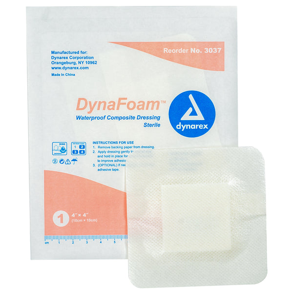 DynaFoam Waterproof Bordered Foam Dressing - 4"x4"