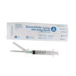 SecureSafe Syringe with Safety Needle - 5cc - 21G, 1.5" needle