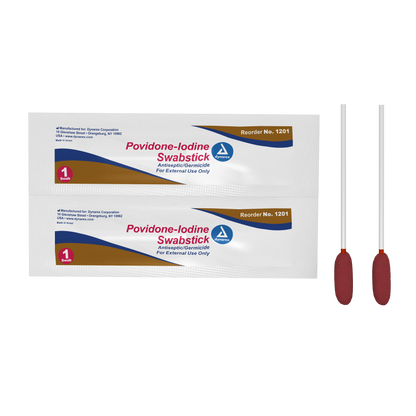 Dynarex - Povidone-Iodine Swabsticks, 1 swabstick per packet