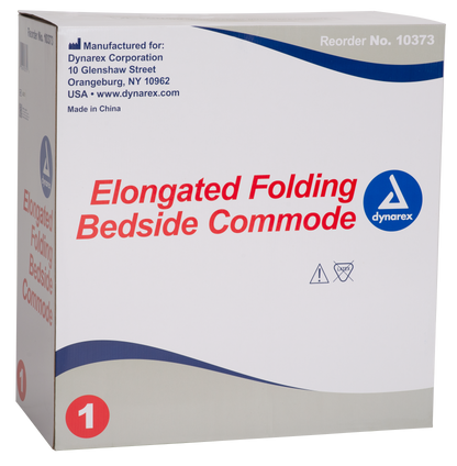 Dynarex - Elongated Folding Bedside Commode
