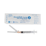 SecureSafe Syringe with Safety Needle - 3cc - 25G, 5/8" needle