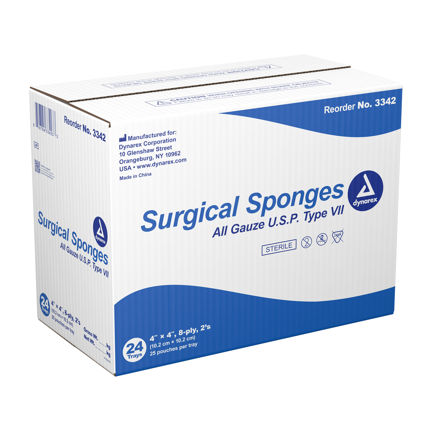 Dynarex - Surgical Gauze Sponge Sterile 2's 4"x 4"  8 Ply